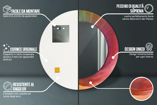 Round decorative mirror Hypnotic spiral