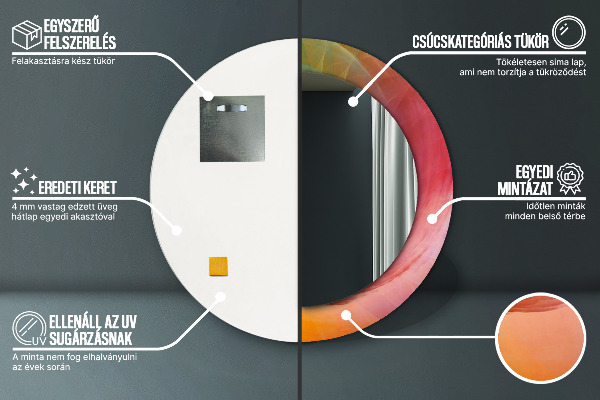 Round decorative mirror Hypnotic spiral