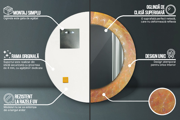 Round decorative mirror Spiral abstraction