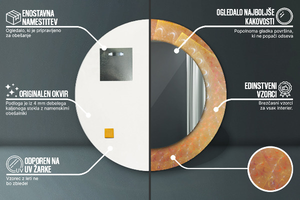 Round decorative mirror Spiral abstraction