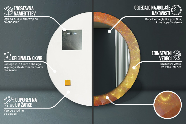 Round decorative mirror Spiral abstraction