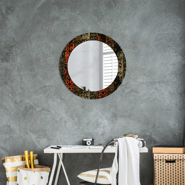 Round printed mirror Grunge abstract pattern