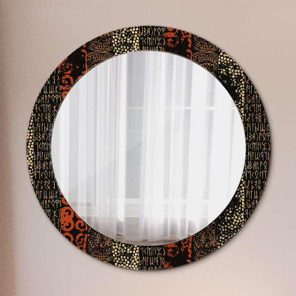 Round printed mirror Grunge abstract pattern