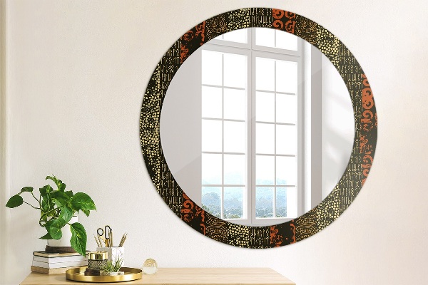 Round printed mirror Grunge abstract pattern