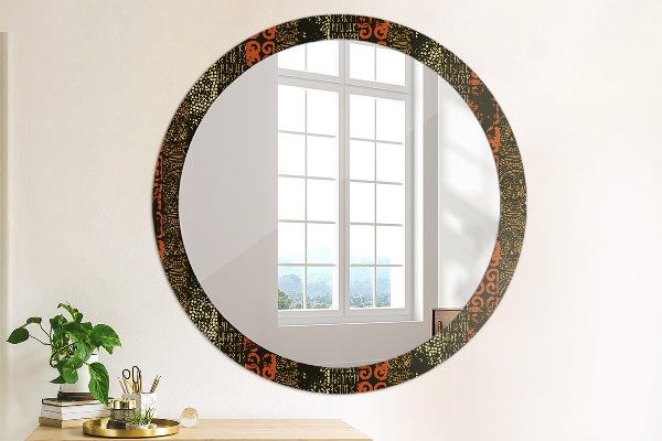 Round printed mirror Grunge abstract pattern