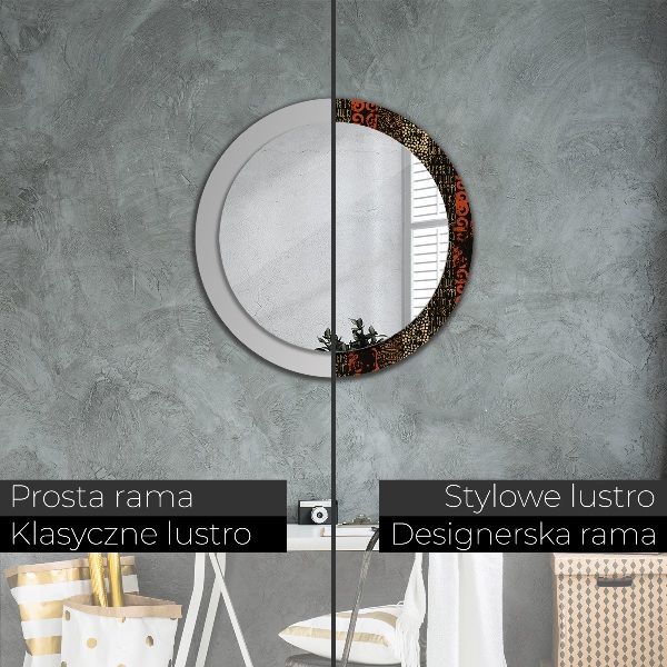 Round printed mirror Grunge abstract pattern