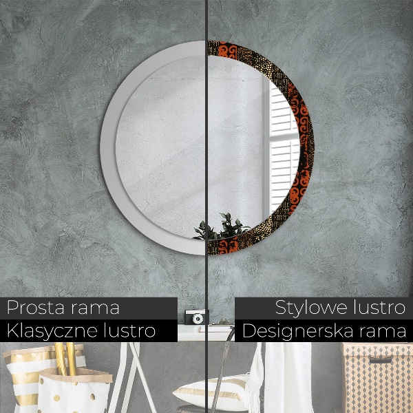 Round printed mirror Grunge abstract pattern