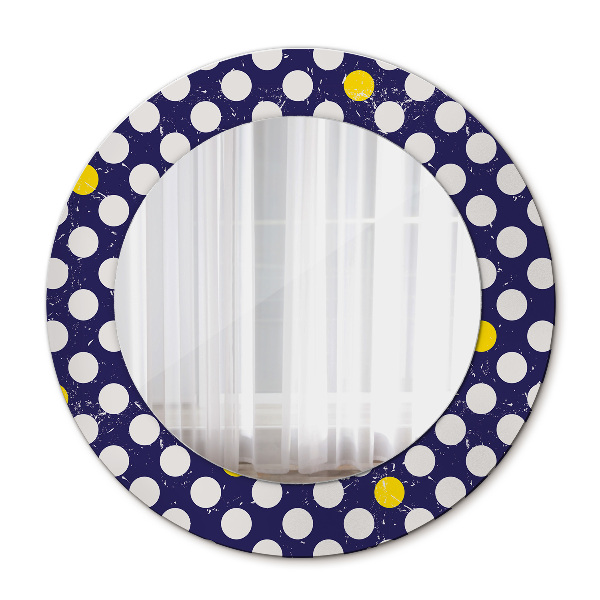 Round mirror frame with print Retro dots