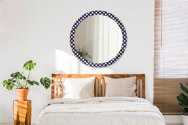 Round mirror frame with print Retro dots