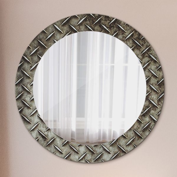 Round decorative mirror Steel texture
