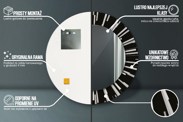 Round decorative mirror Radiant composition