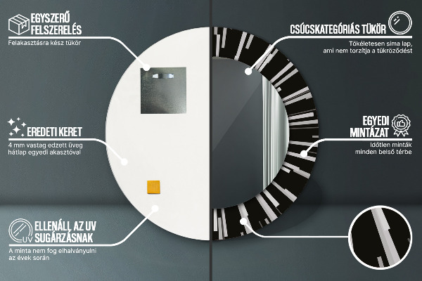 Round decorative mirror Radiant composition