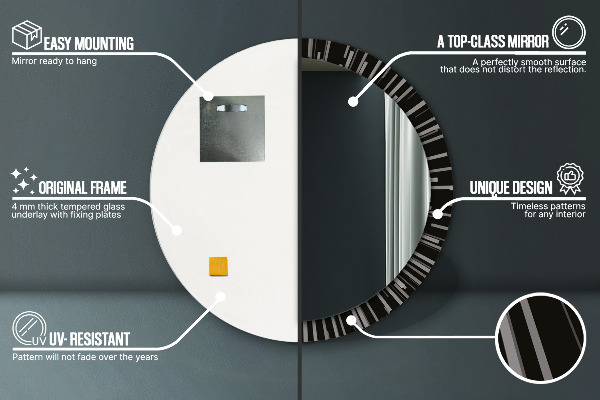 Round decorative mirror Radiant composition