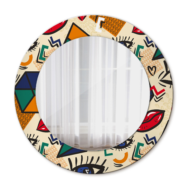 Round decorative mirror Pop art style