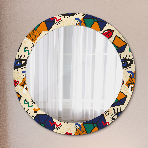 Round decorative mirror Pop art style