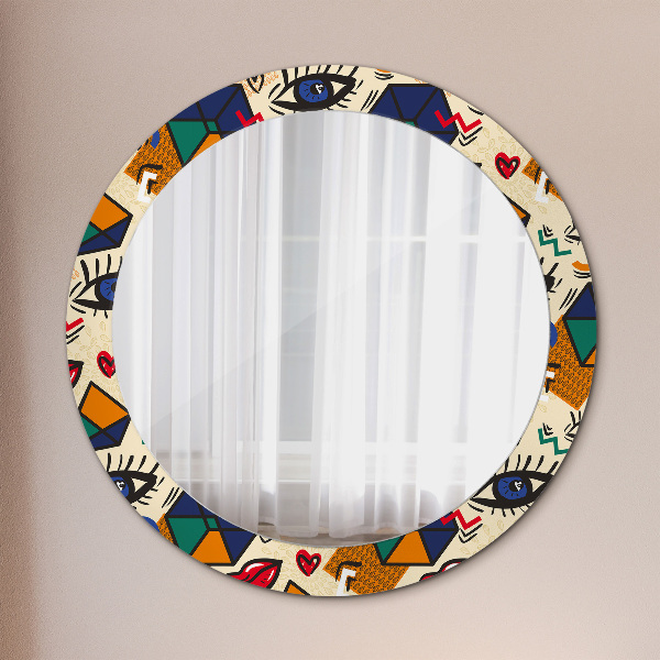 Round decorative mirror Pop art style