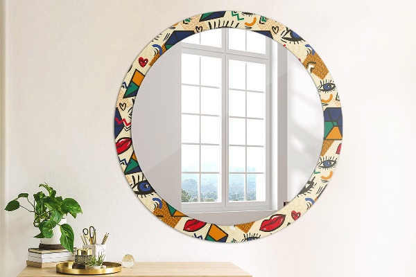 Round decorative mirror Pop art style