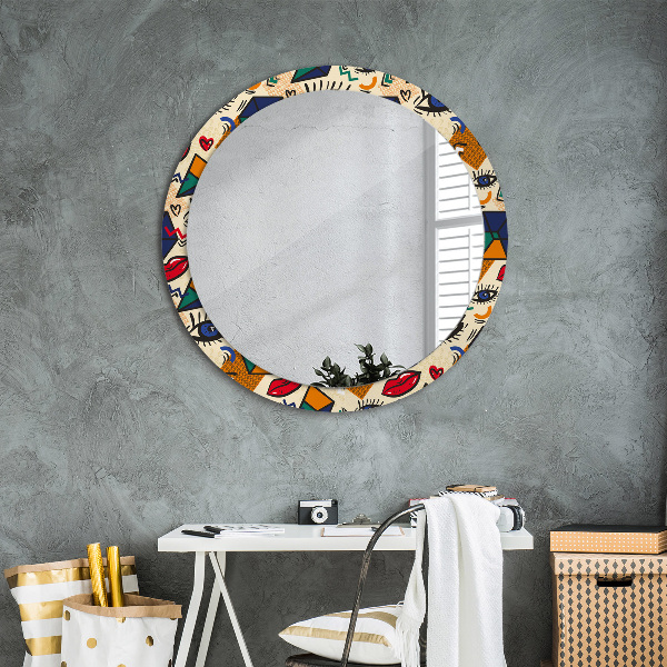 Round decorative mirror Pop art style
