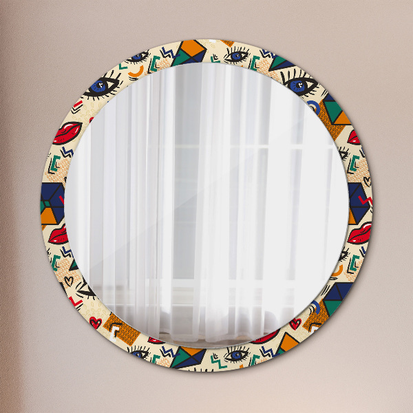 Round decorative mirror Pop art style