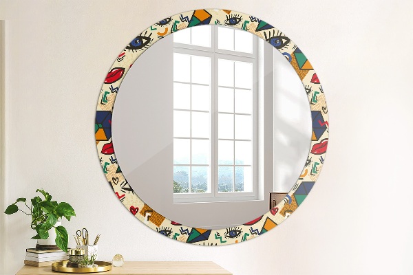 Round decorative mirror Pop art style