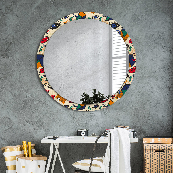 Round decorative mirror Pop art style