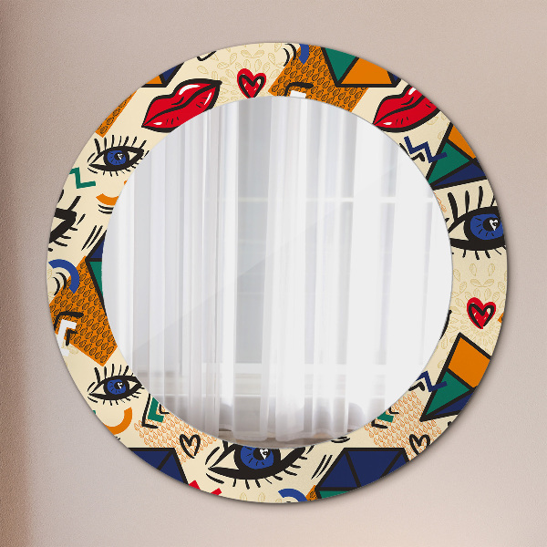 Round decorative mirror Pop art style