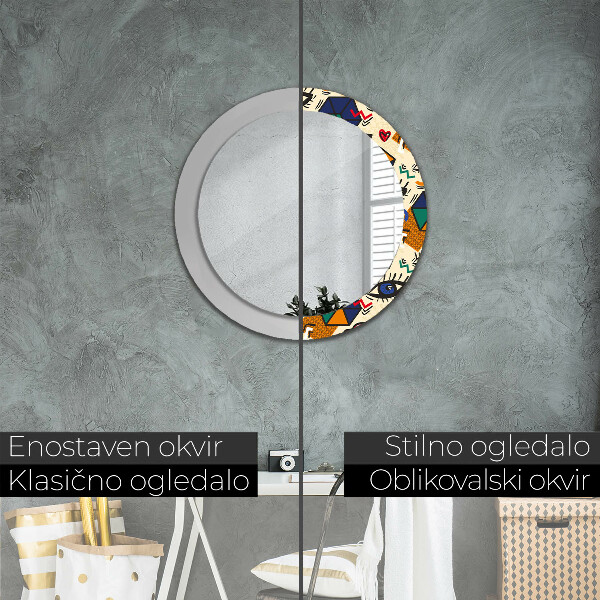 Round decorative mirror Pop art style