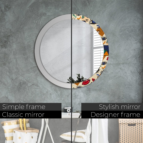 Round decorative mirror Pop art style