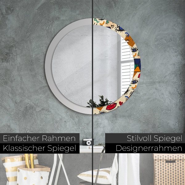 Round decorative mirror Pop art style