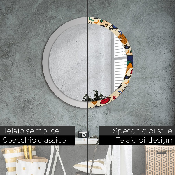 Round decorative mirror Pop art style