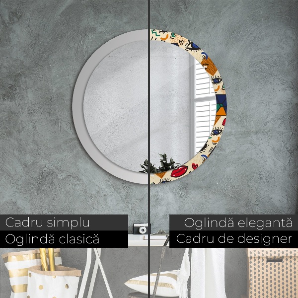 Round decorative mirror Pop art style