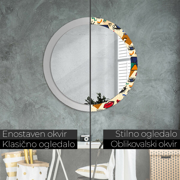 Round decorative mirror Pop art style