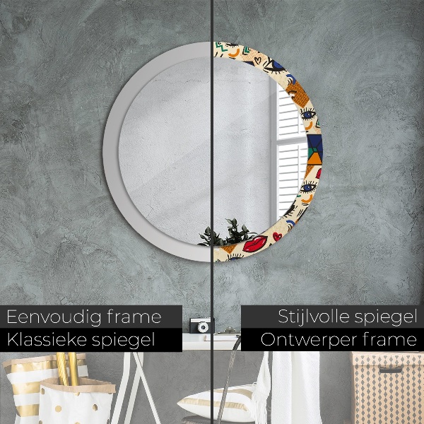 Round decorative mirror Pop art style
