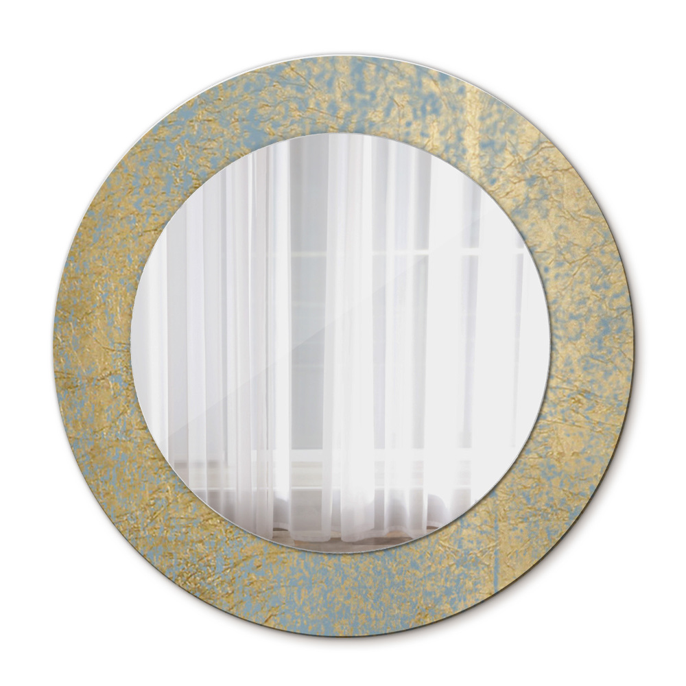 Round decorative mirror Gold foil texture
