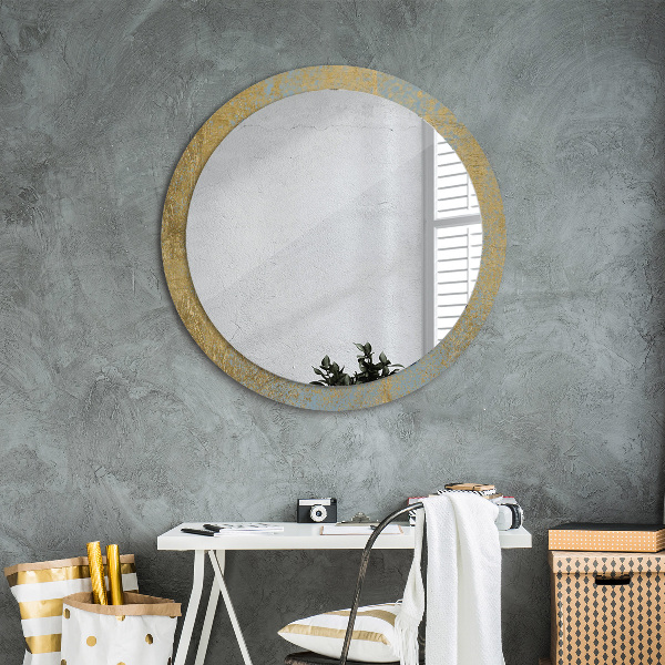 Round decorative mirror Gold foil texture