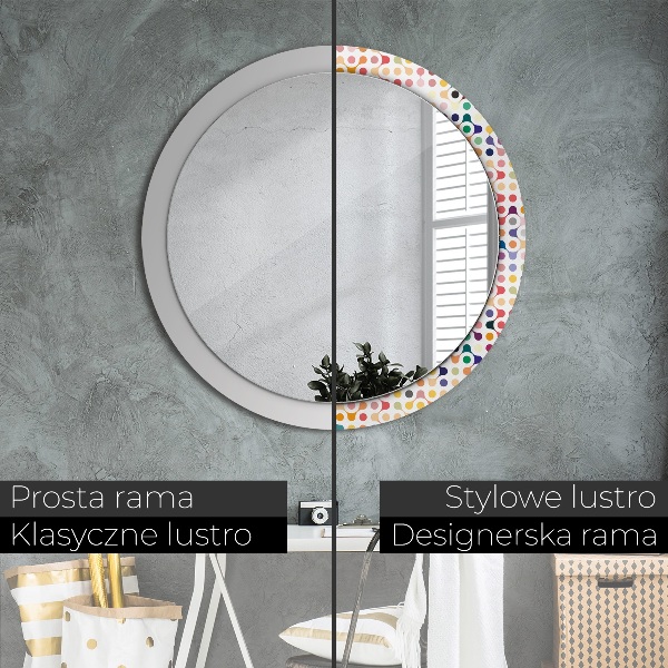 Round wall mirror decor Seamless multicolor