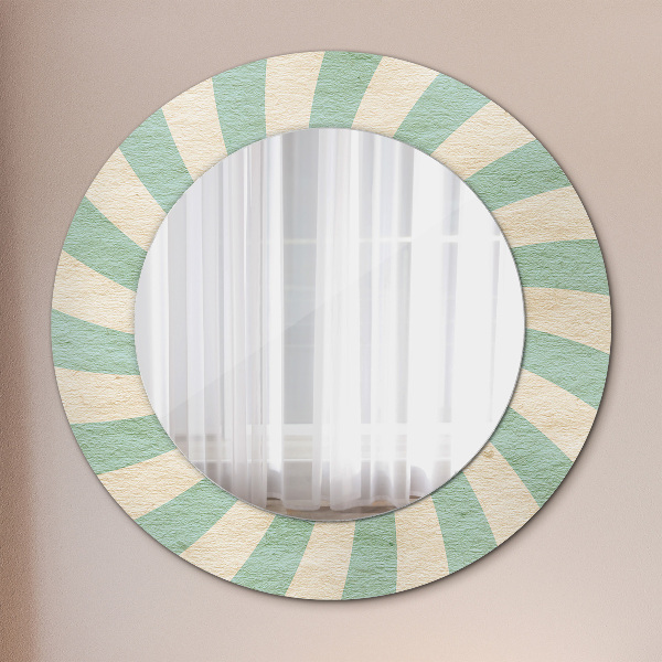 Round printed mirror Retro pastel pattern