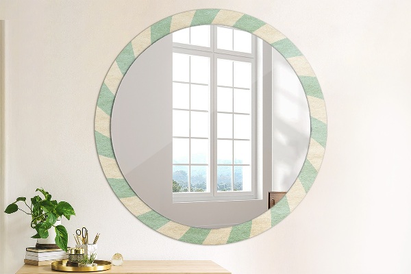 Round printed mirror Retro pastel pattern