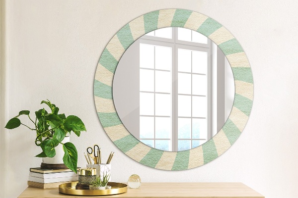 Round printed mirror Retro pastel pattern