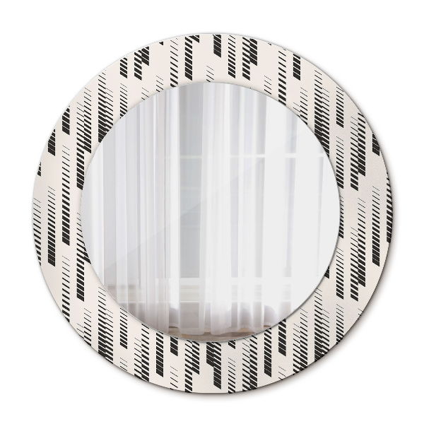 Round printed mirror Striped pattern