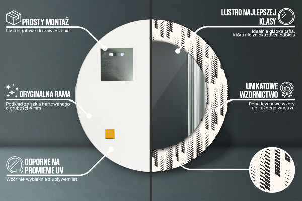 Round printed mirror Striped pattern