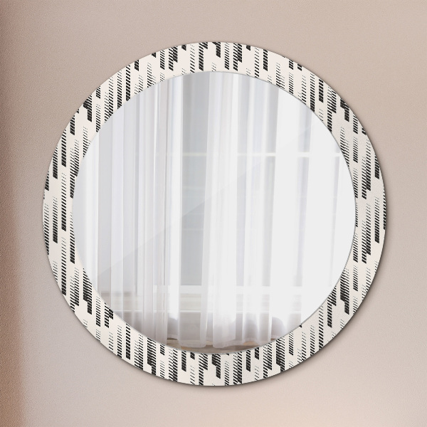 Round printed mirror Striped pattern