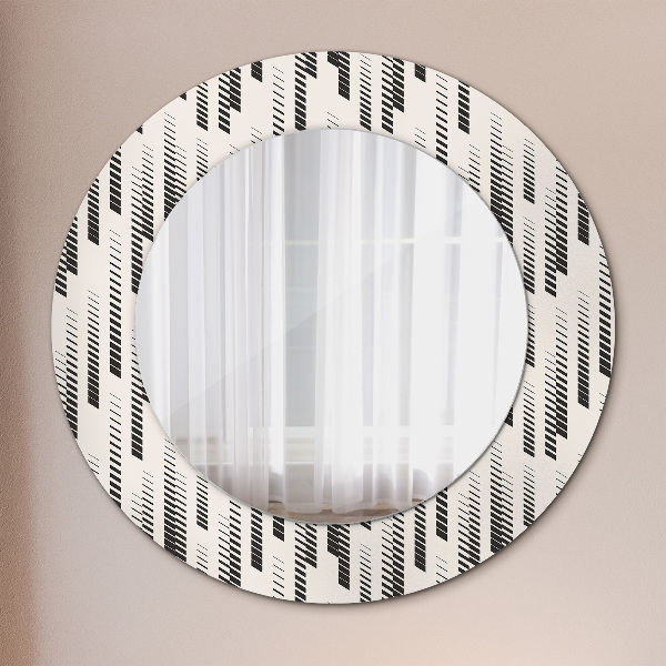 Round printed mirror Striped pattern