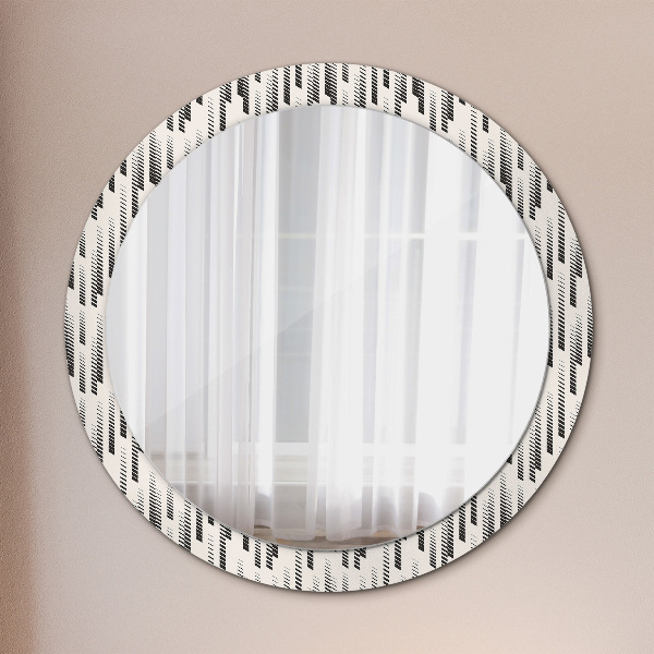 Round printed mirror Striped pattern