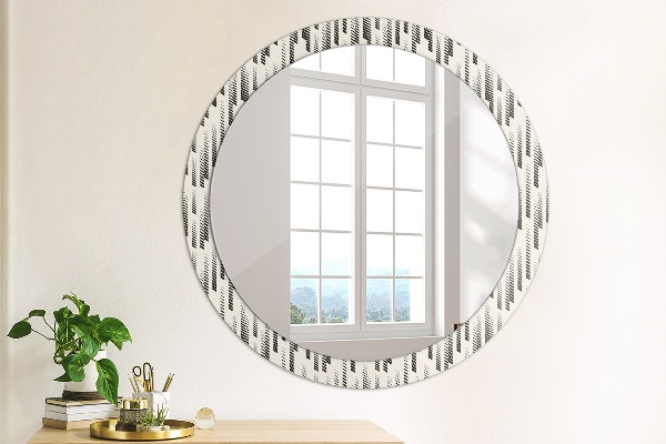 Round printed mirror Striped pattern