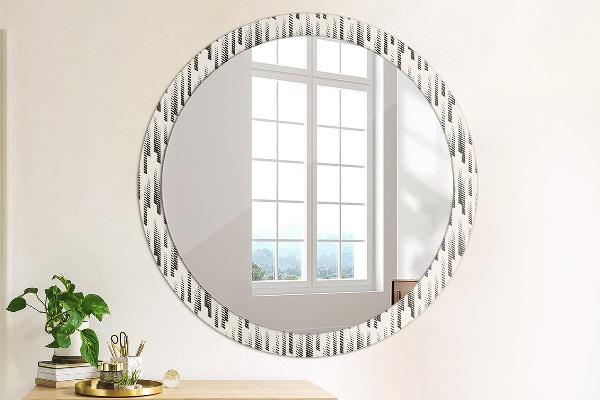 Round printed mirror Striped pattern