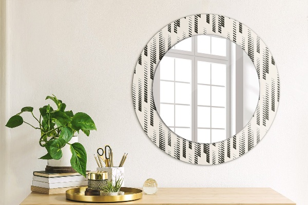 Round printed mirror Striped pattern