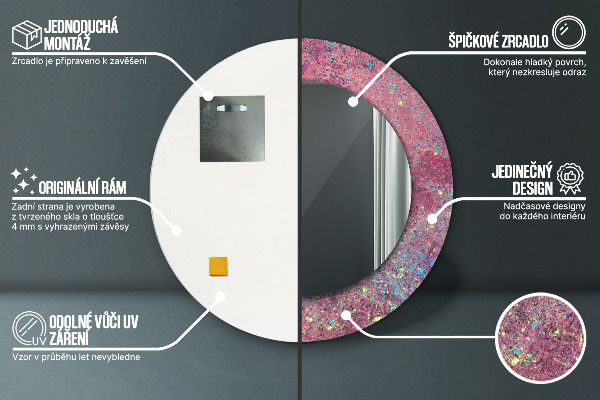 Round printed mirror Color festival