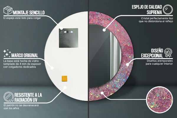 Round printed mirror Color festival