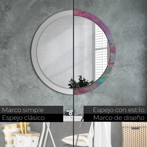Round printed mirror Color festival
